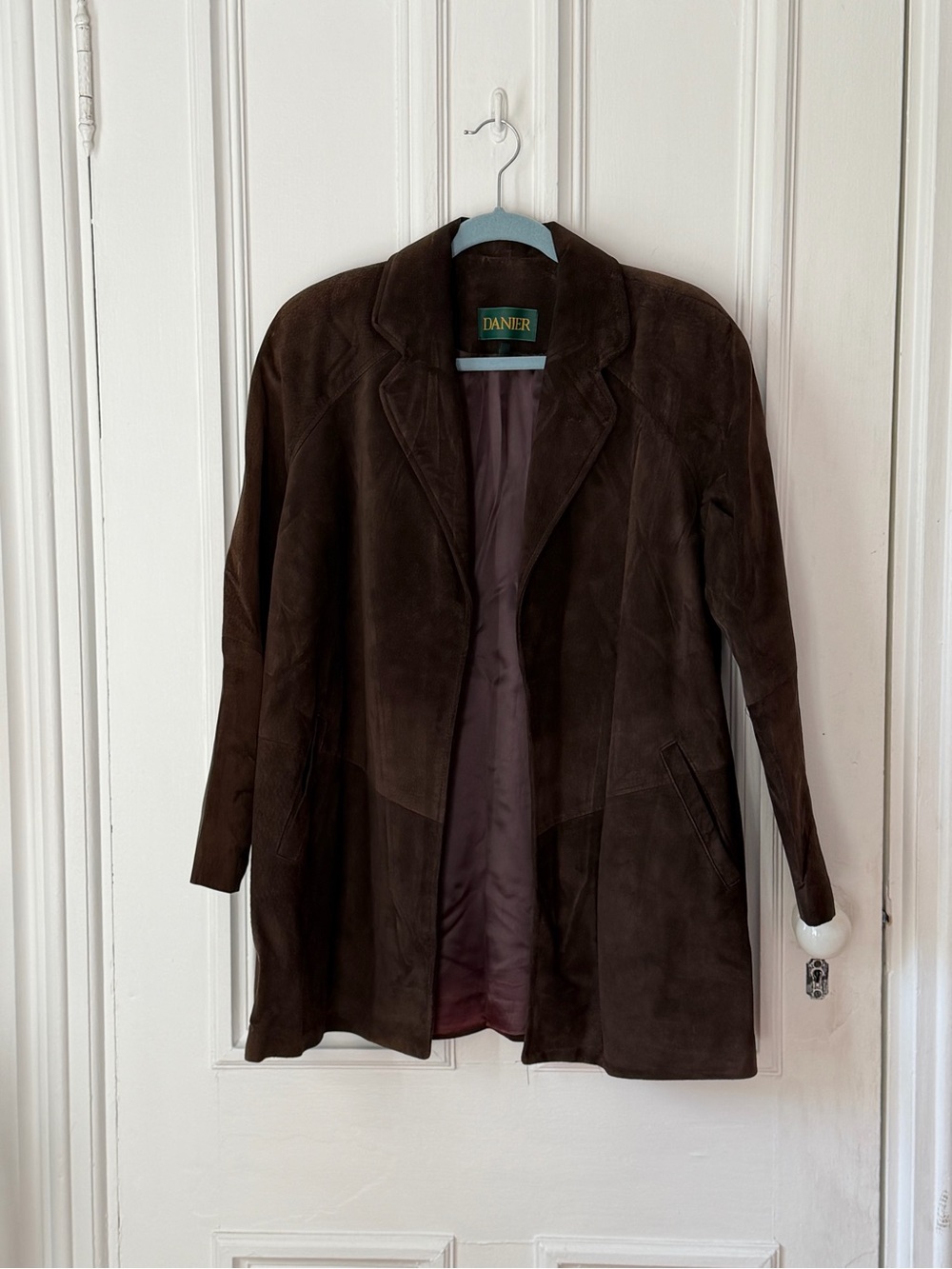 Women’s Vintage Danier Brown Suede Leather Blazer Jacket Size XS